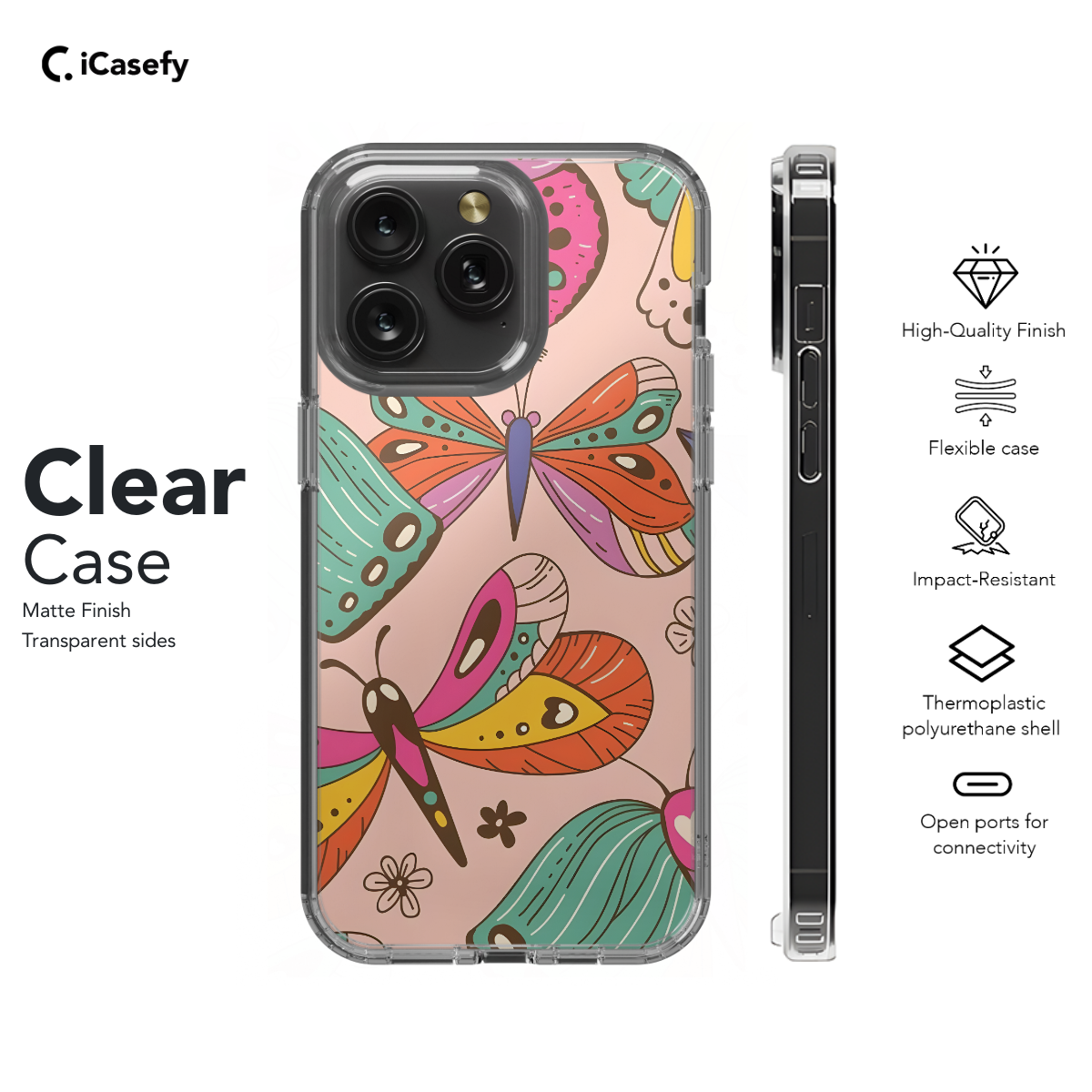 Retro Groovy Butterflies and Daisy Phone Case iPhone Samsung Cover Pixel 661 - Image 7