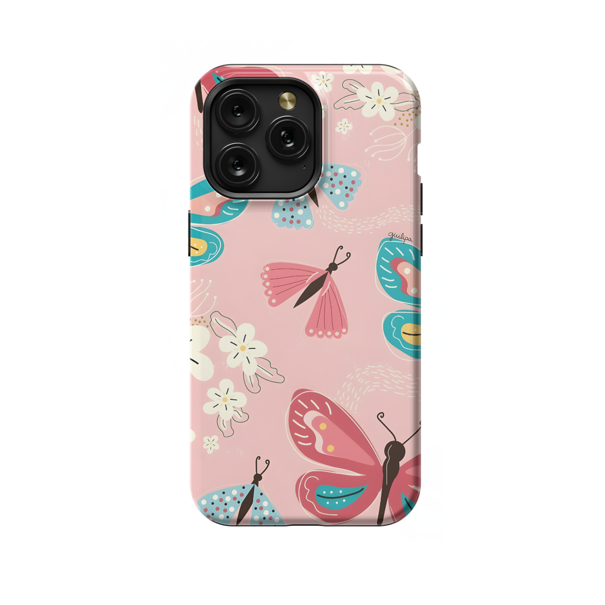 Retro Groovy Butterflies and Daisy Phone Case iPhone Samsung Cover Pixel 662 - Image 1