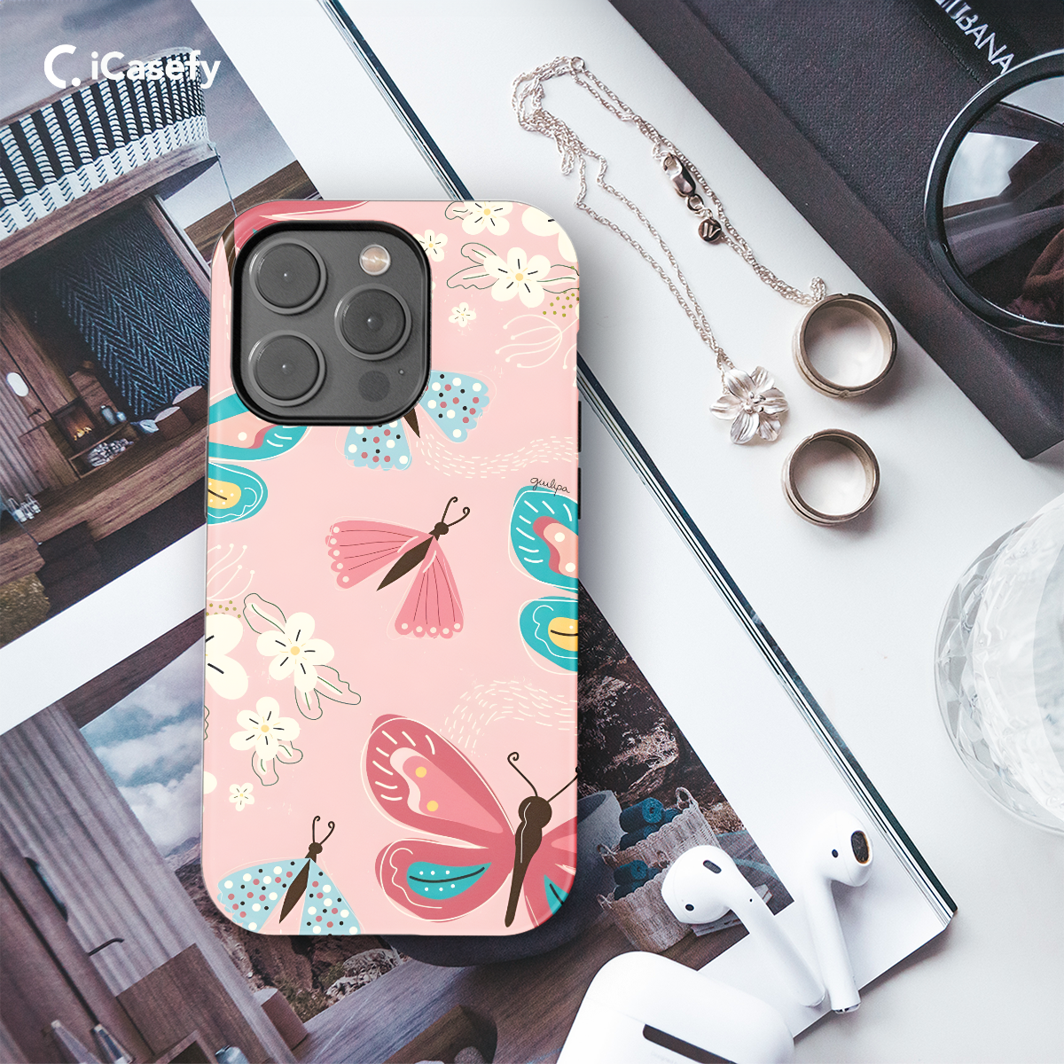 Retro Groovy Butterflies and Daisy Phone Case iPhone Samsung Cover Pixel 662 - Image 3