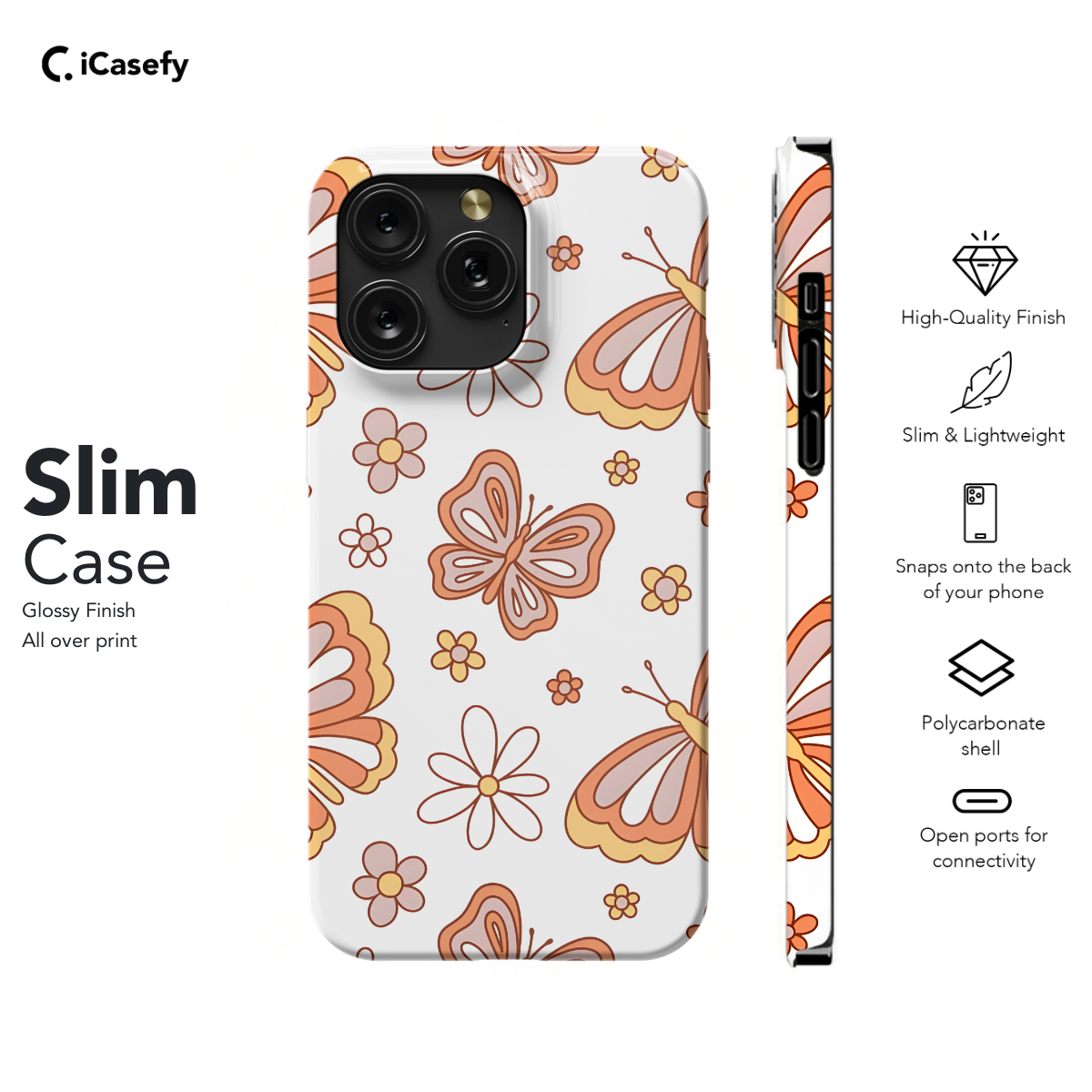 Retro Groovy Butterflies and Daisy Phone Case iPhone Samsung Cover Pixel 663 - Image 6