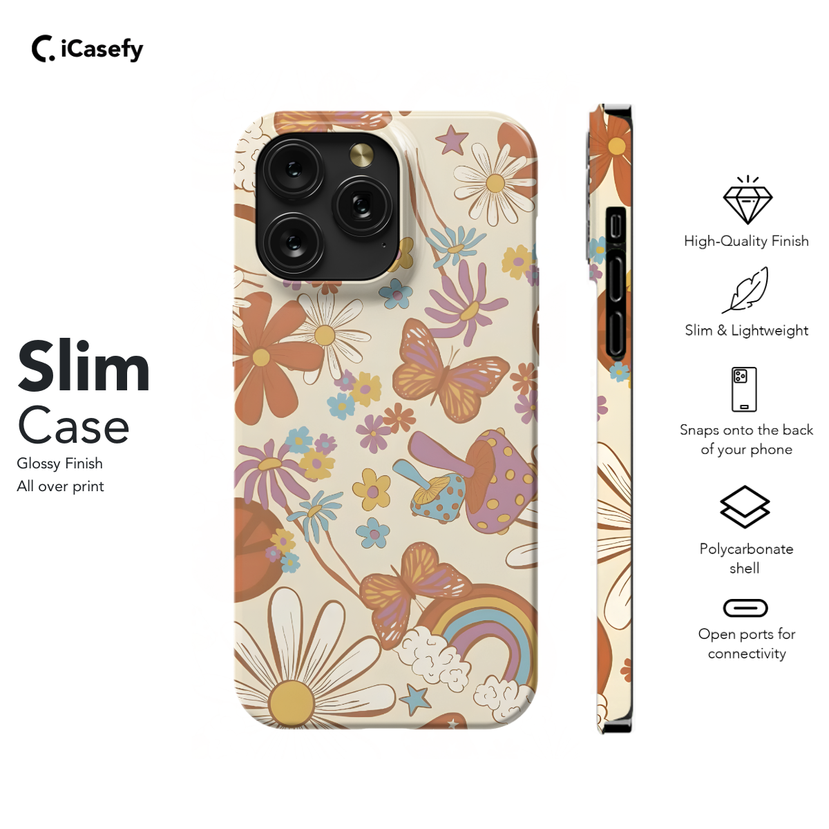 Retro Groovy Hippie Floral Rainbow Trippy Phone Case iPhone Samsung Pixel & More 384 - Image 6