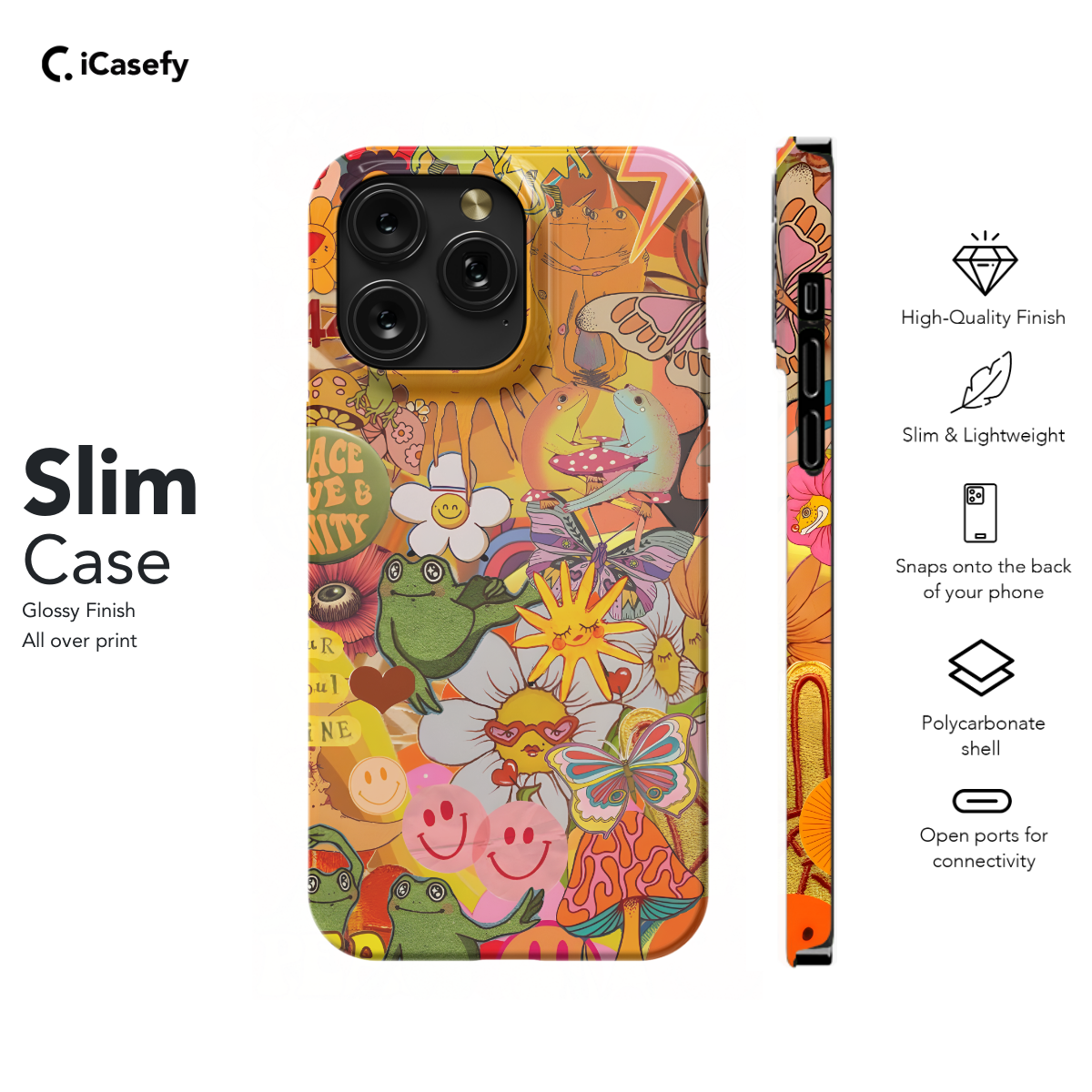 Retro Groovy Hippie Floral Rainbow Trippy Phone Case iPhone Samsung Pixel & More 394 - Image 6