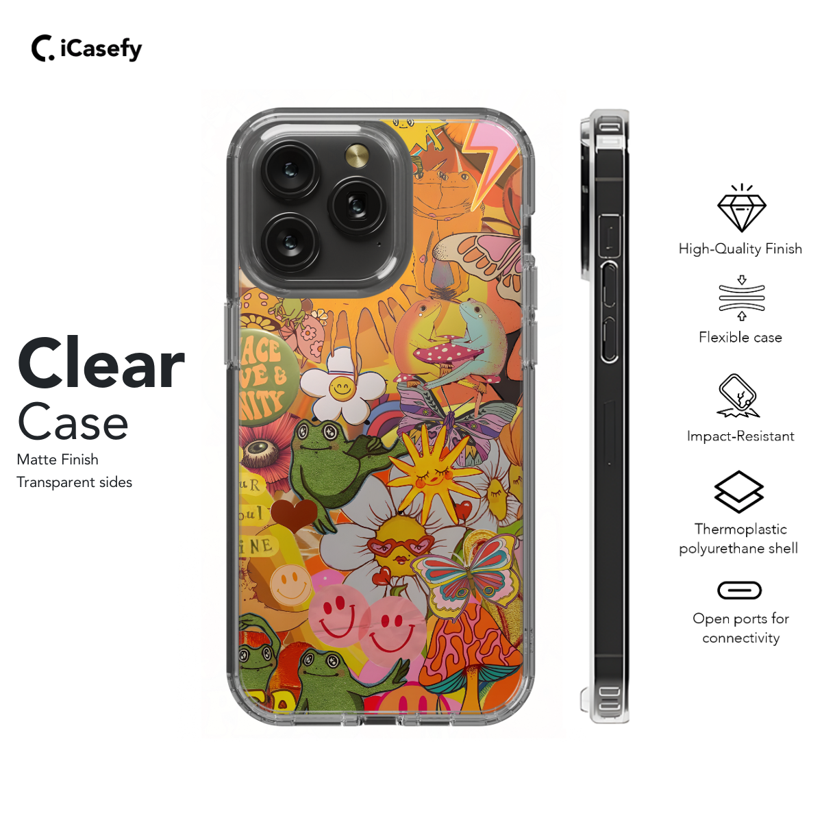 Retro Groovy Hippie Floral Rainbow Trippy Phone Case iPhone Samsung Pixel & More 394 - Image 7