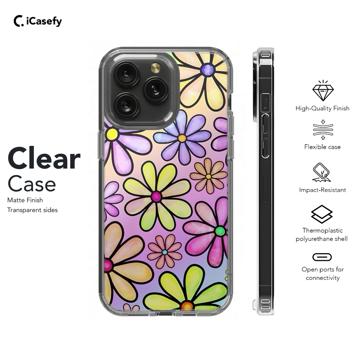 Retro Groovy Hippie Floral Rainbow Trippy Phone Case iPhone Samsung Pixel & More 399 - Image 7