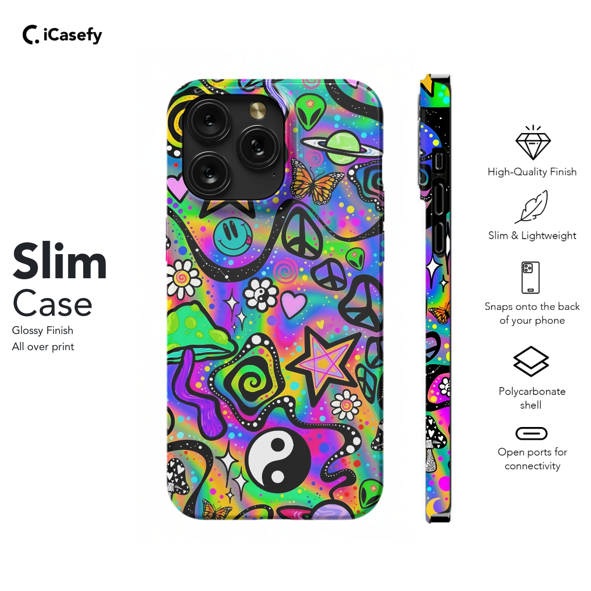 Retro Groovy Hippie Floral Rainbow Trippy Phone Case iPhone Samsung Pixel & More 401 - Image 6