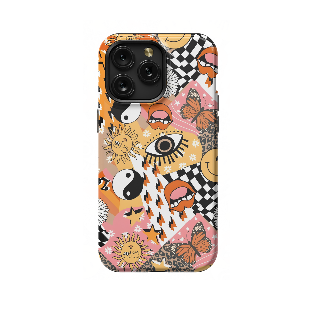 Retro Groovy Hippie Floral Rainbow Trippy Phone Case iPhone Samsung Pixel & More 402 - Image 1