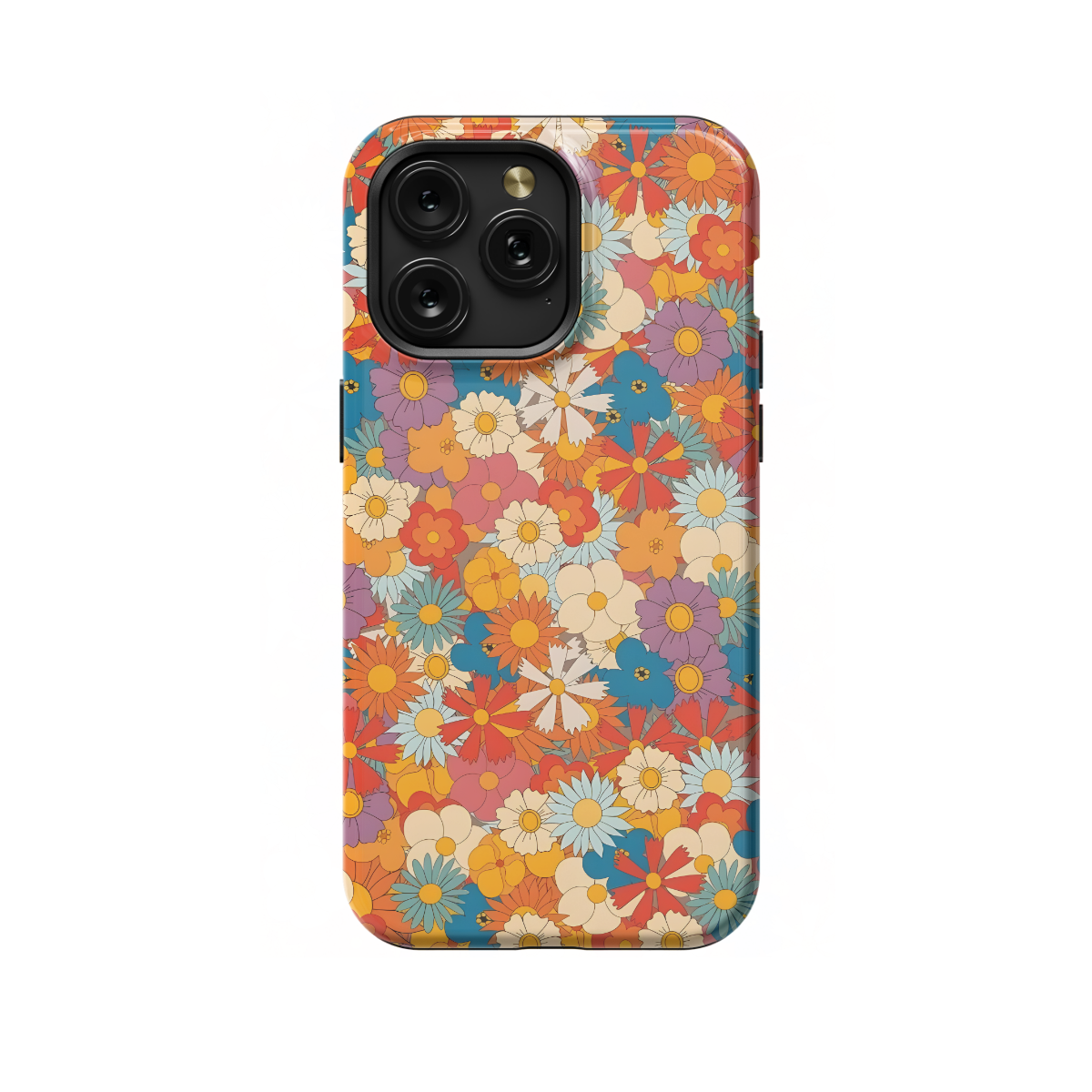 Retro Groovy Hippie Floral Rainbow Trippy Phone Case iPhone Samsung Pixel & More 403 - Image 1