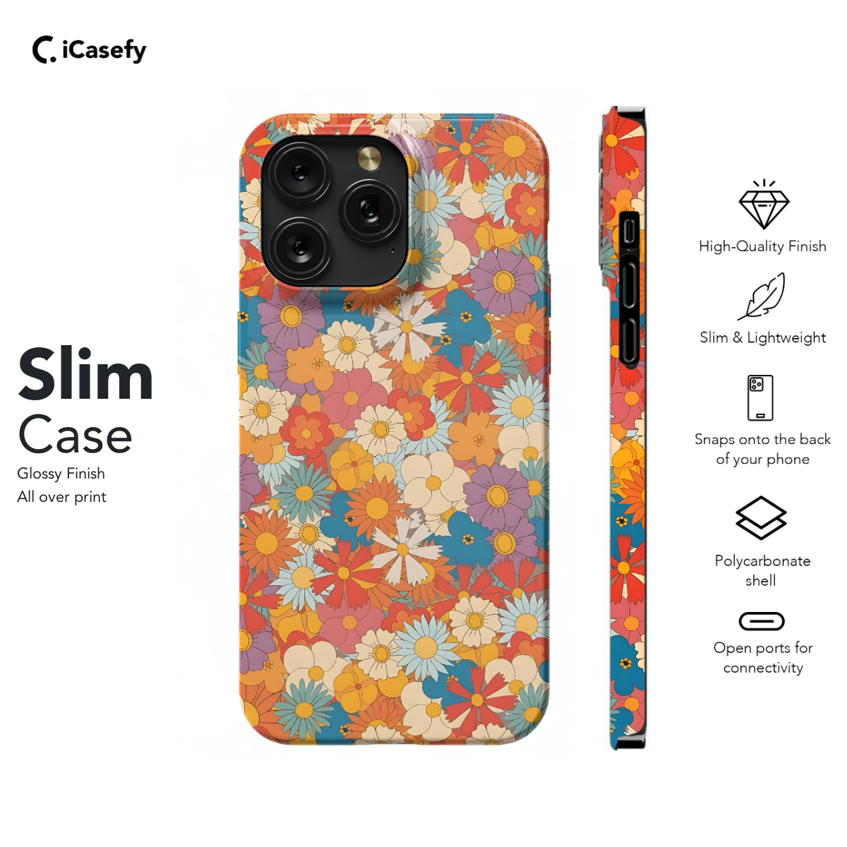 Retro Groovy Hippie Floral Rainbow Trippy Phone Case iPhone Samsung Pixel & More 403 - Image 6