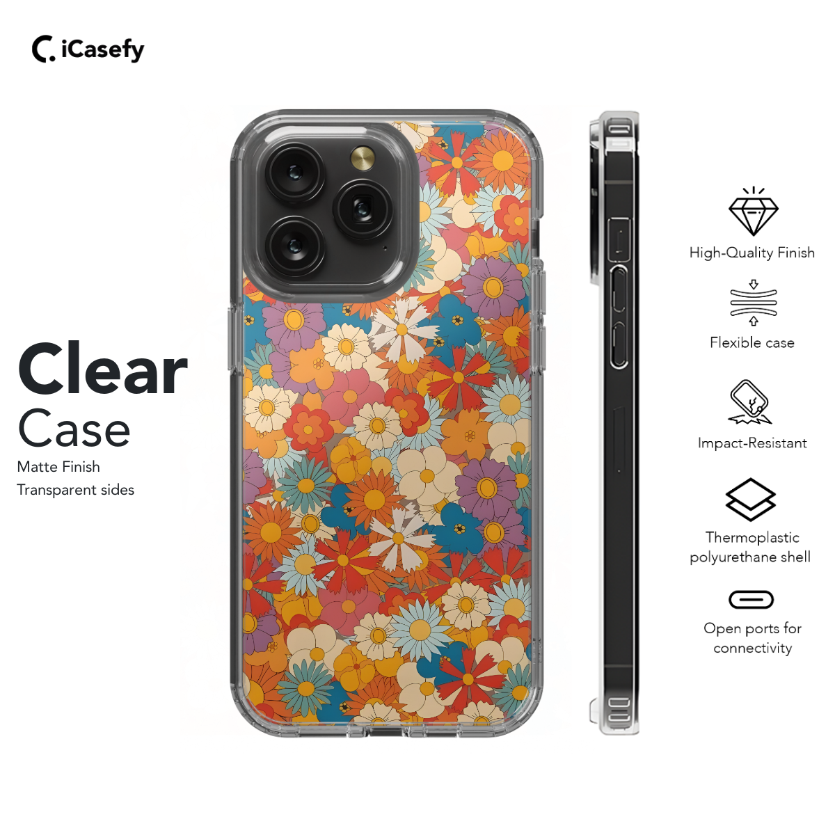 Retro Groovy Hippie Floral Rainbow Trippy Phone Case iPhone Samsung Pixel & More 403 - Image 7