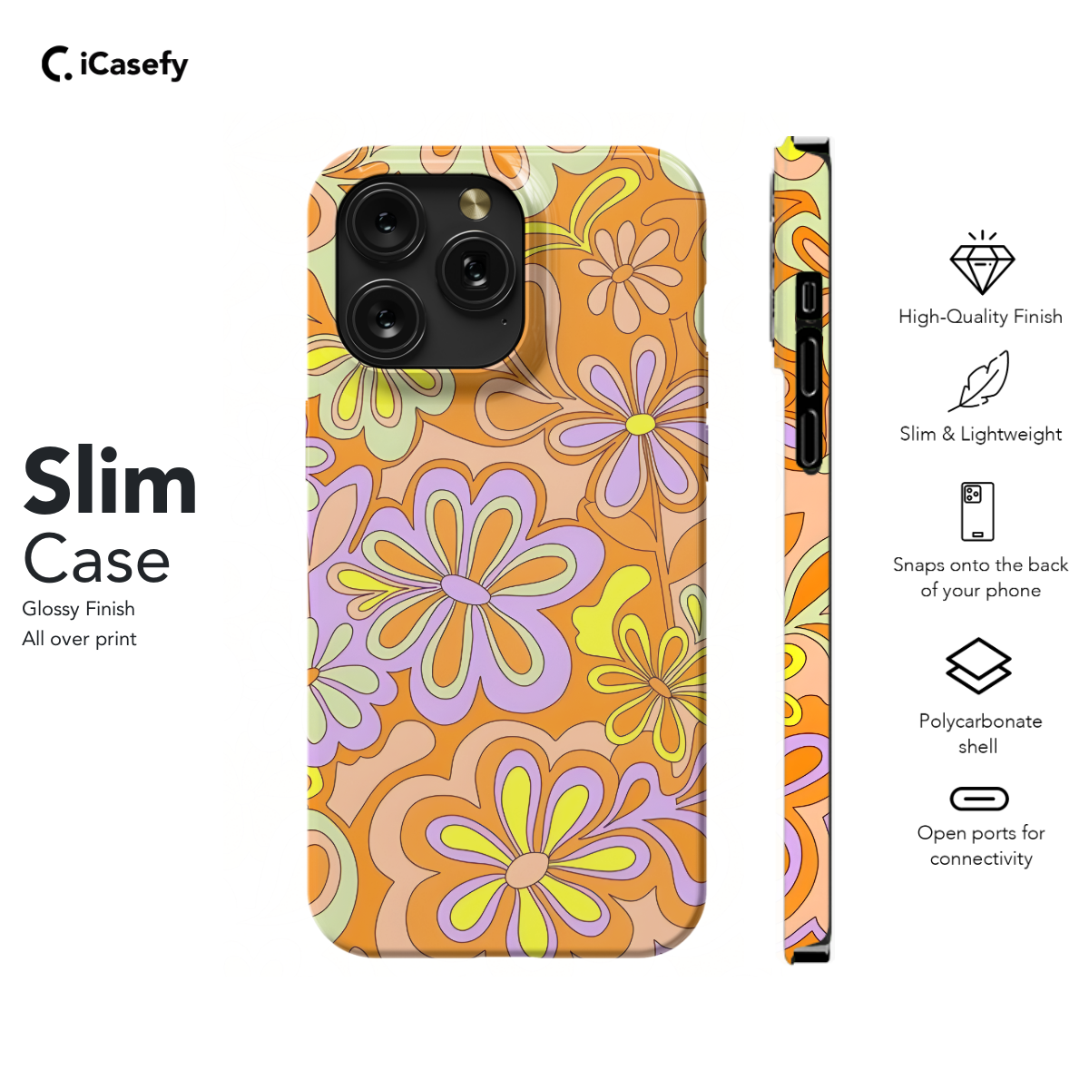 Retro Groovy Hippie Floral Rainbow Trippy Phone Case iPhone Samsung Pixel & More 405 - Image 6