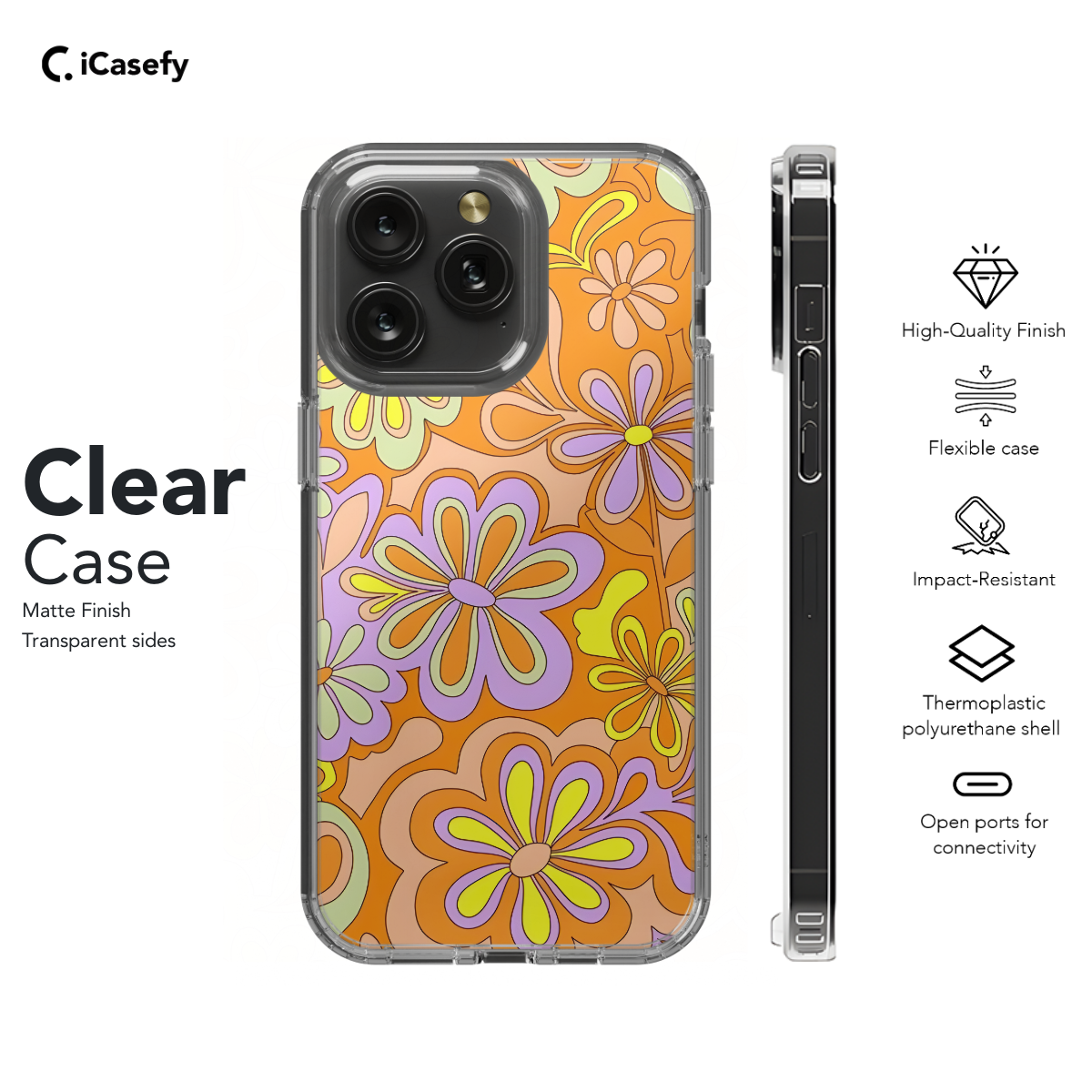 Retro Groovy Hippie Floral Rainbow Trippy Phone Case iPhone Samsung Pixel & More 405 - Image 7