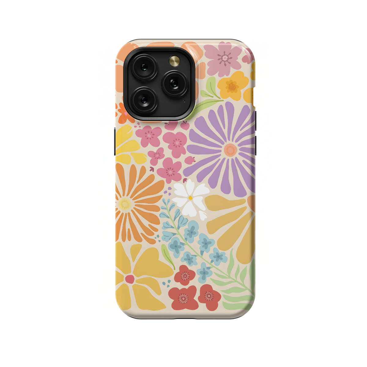 Retro Groovy Hippie Floral Rainbow Trippy Phone Case iPhone Samsung Pixel & More 413 - Image 1