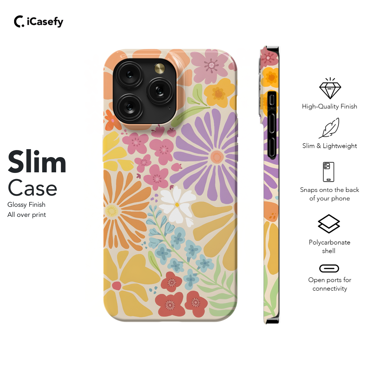 Retro Groovy Hippie Floral Rainbow Trippy Phone Case iPhone Samsung Pixel & More 413 - Image 6