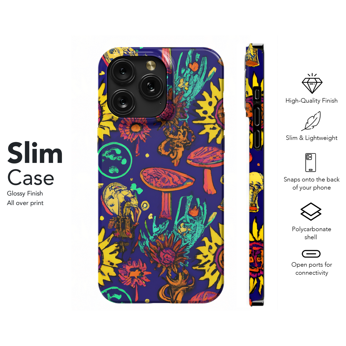 Retro Psychedelic Skulls Phone Case iPhone Samsung Cover Pixel 3520 - Image 7