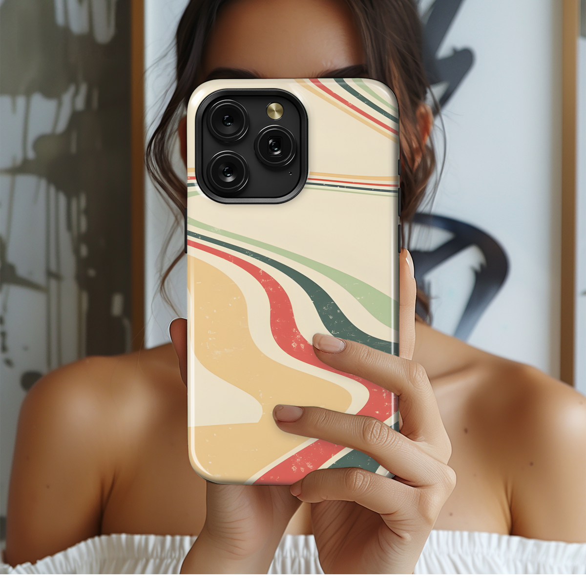 Retro Vibrant Wavy Phone Case iPhone Samsung Cover Pixel 2528 - Image 2