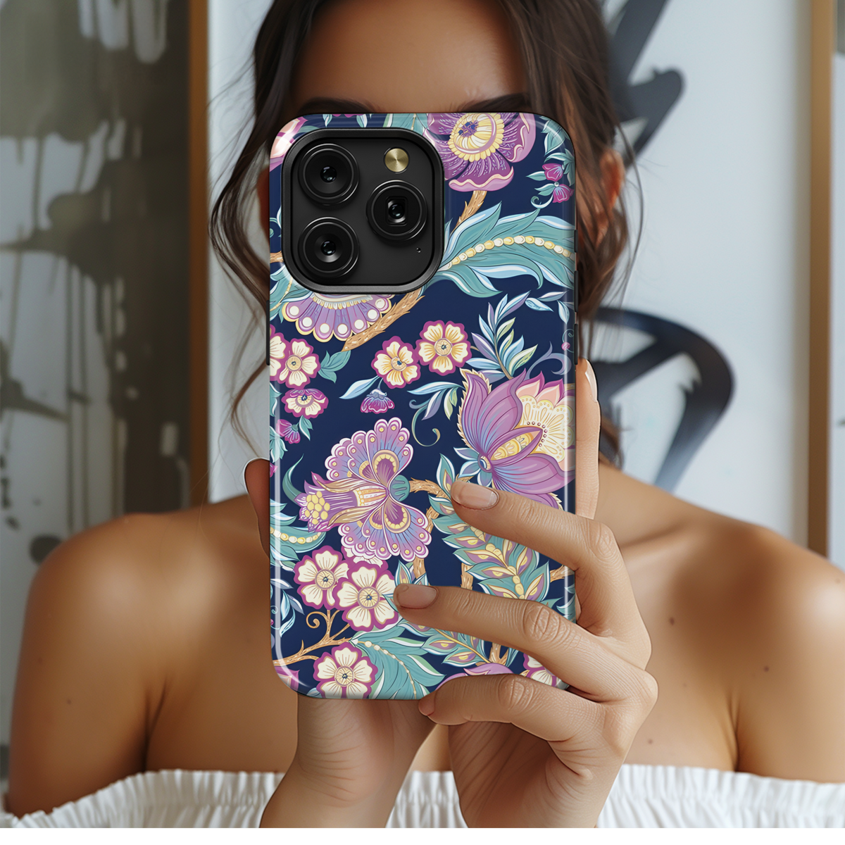 Retro Vintage Flower Jacobin Phone Case iPhone Samsung Cover Pixel 3821 - Image 2