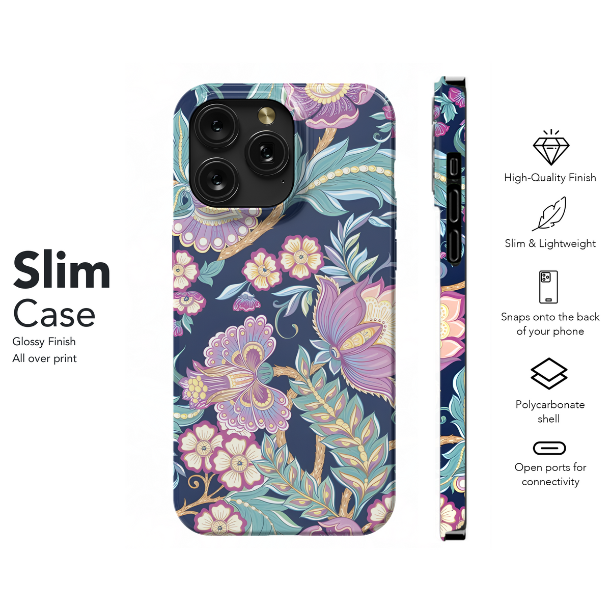 Retro Vintage Flower Jacobin Phone Case iPhone Samsung Cover Pixel 3821 - Image 7