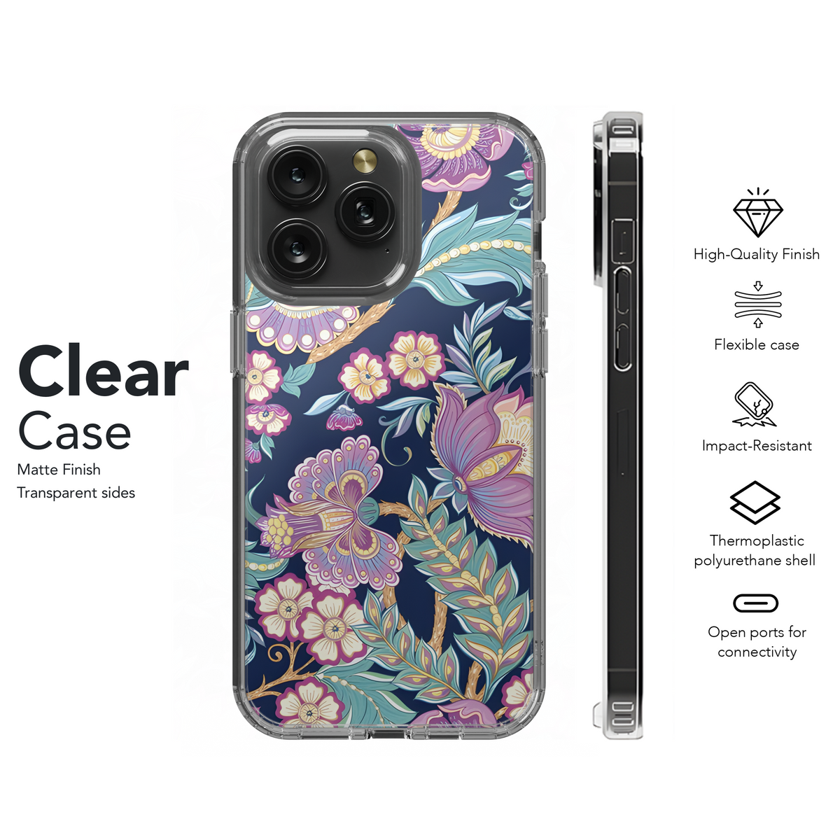 Retro Vintage Flower Jacobin Phone Case iPhone Samsung Cover Pixel 3821 - Image 8