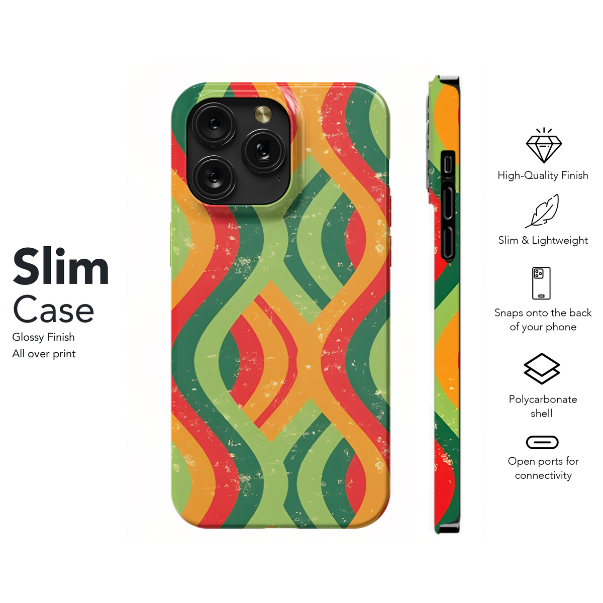 Retro Wavy Phone Case iPhone Samsung Cover Pixel 3943 - Image 7