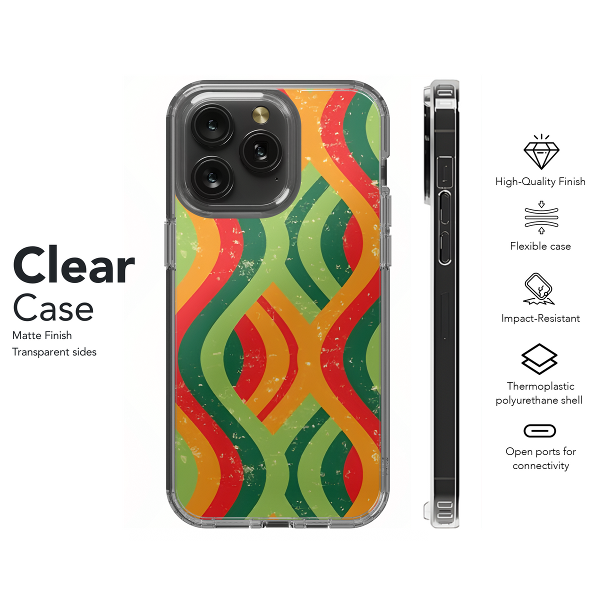 Retro Wavy Phone Case iPhone Samsung Cover Pixel 3943 - Image 8