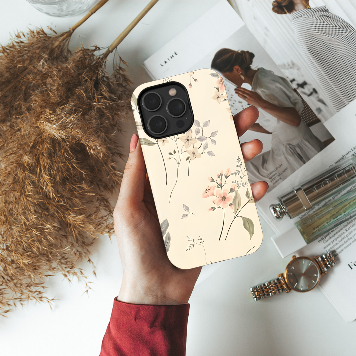 Romantic Vintage Floral Pattern Phone Case iPhone Samsung Cover Pixel 2311 - Image 4