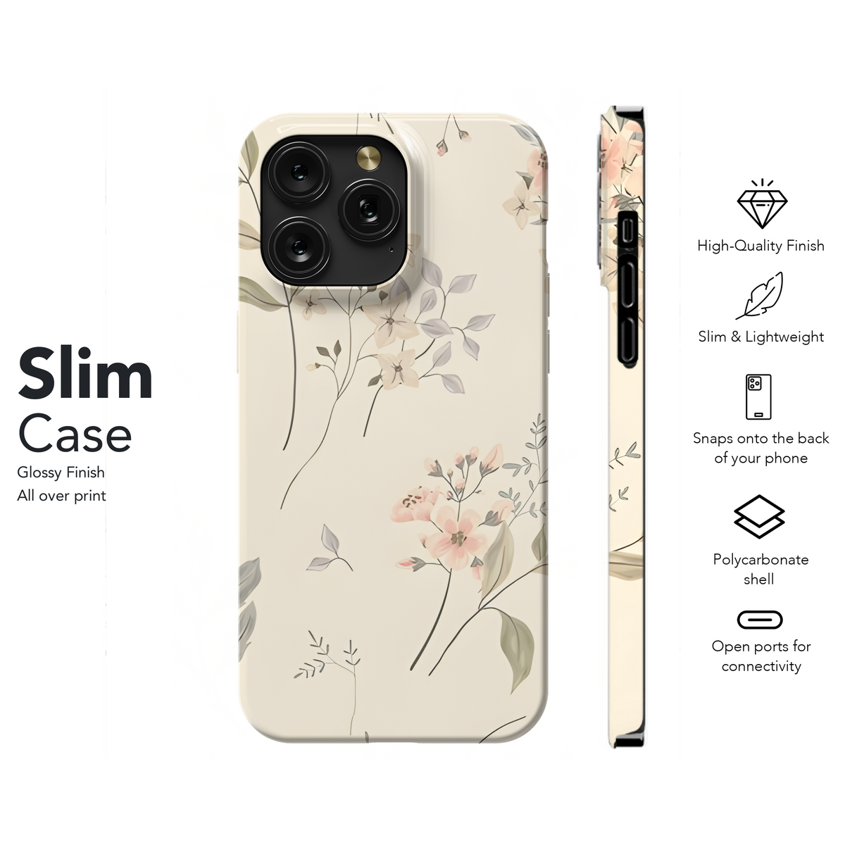 Romantic Vintage Floral Pattern Phone Case iPhone Samsung Cover Pixel 2311 - Image 7