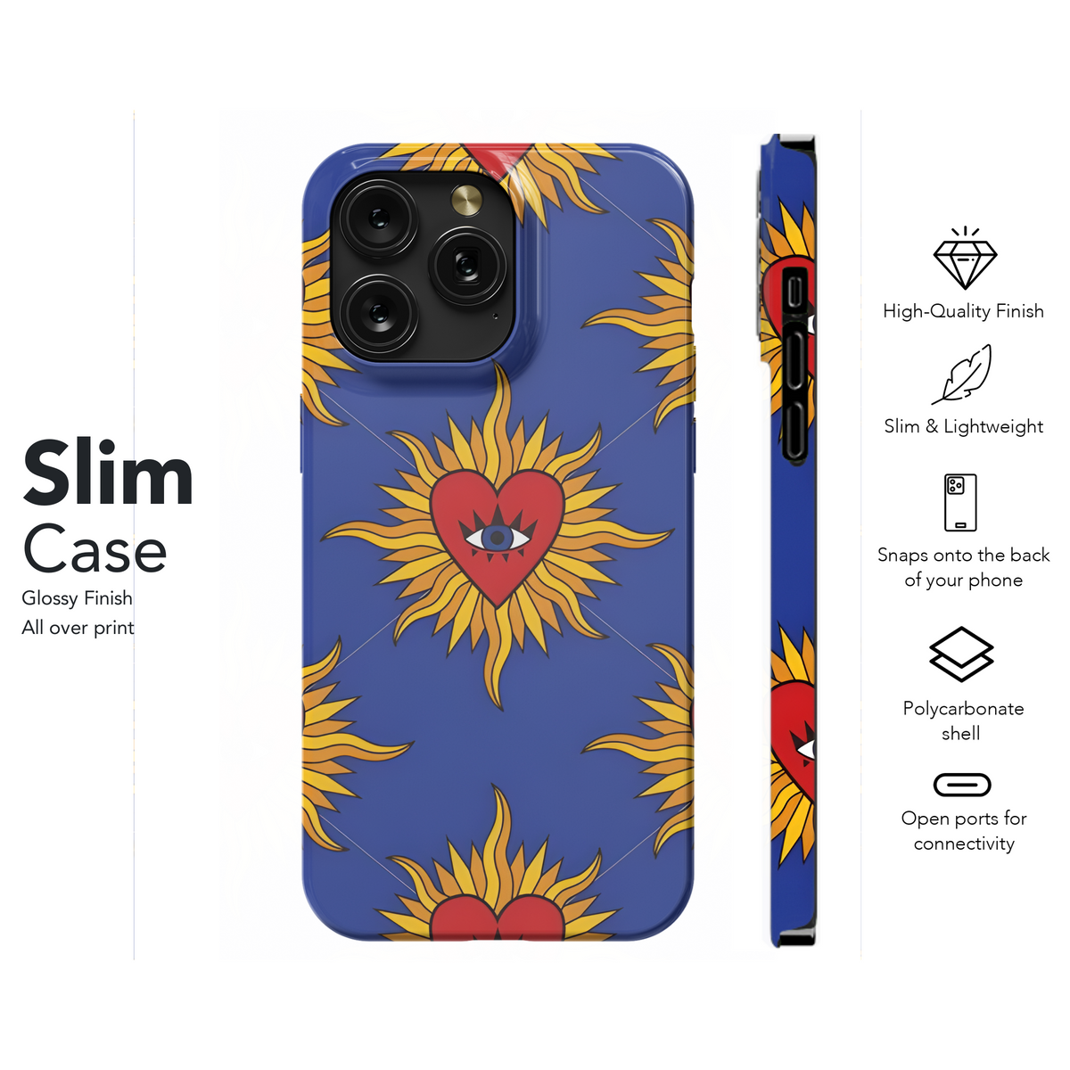 Royal Gothic Pattern Sacred Heart Evil Eye Sun Phone Case iPhone Samsung Cover Pixel 2136 - Image 7