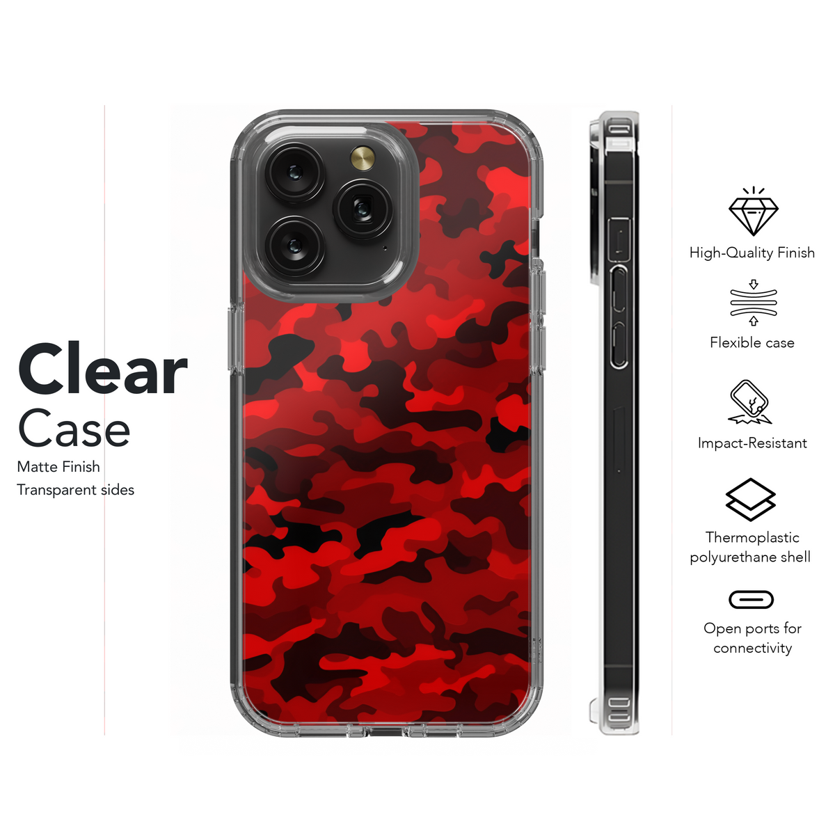 Ruby Red Camo Texture Phone Case iPhone Samsung Cover Pixel 2191 - Image 8