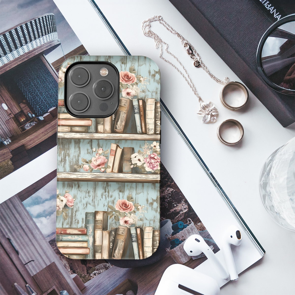 Rustic Books & Roses
 Phone Case iPhone Samsung Cover Pixel 3985 - Image 3