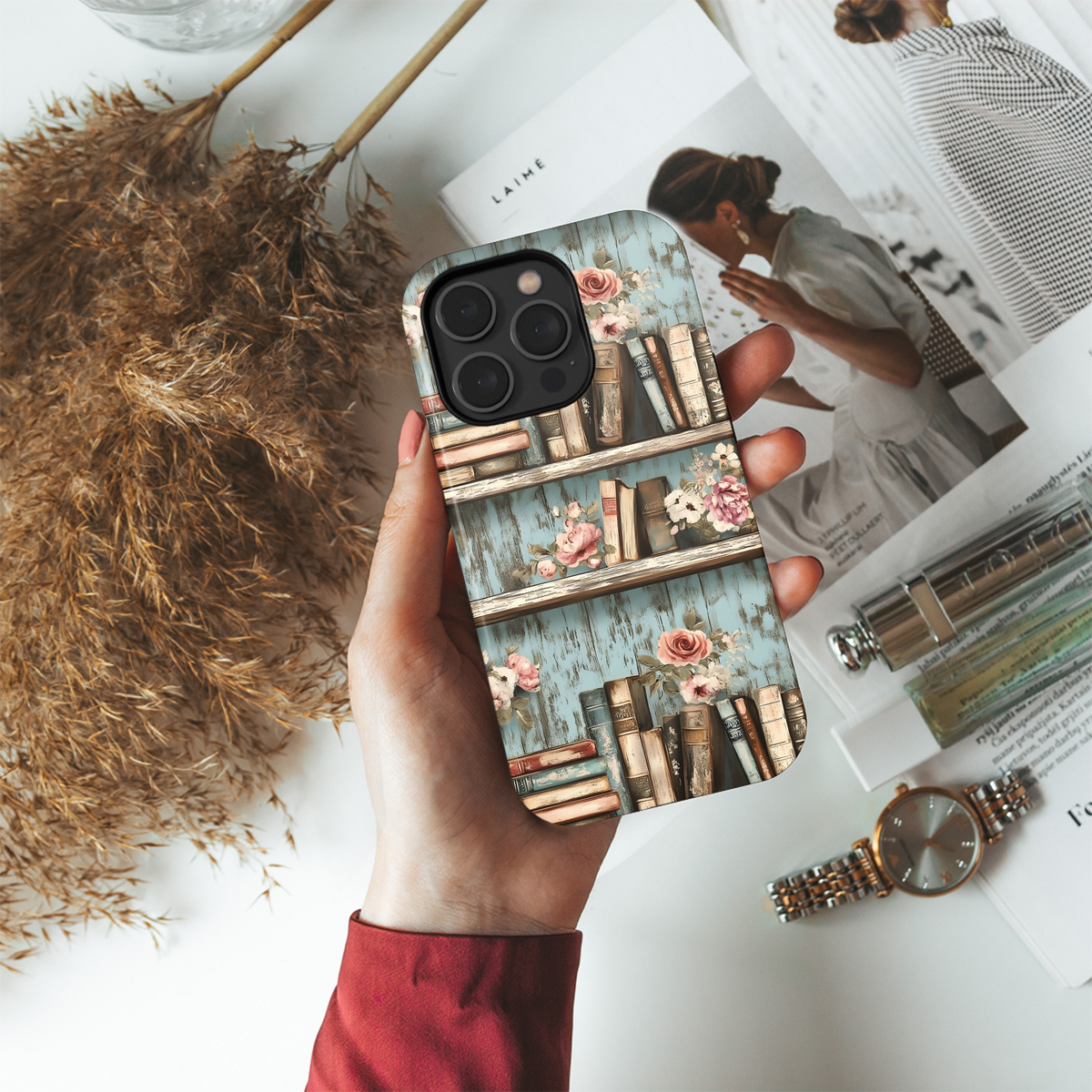 Rustic Books & Roses
 Phone Case iPhone Samsung Cover Pixel 3985 - Image 4