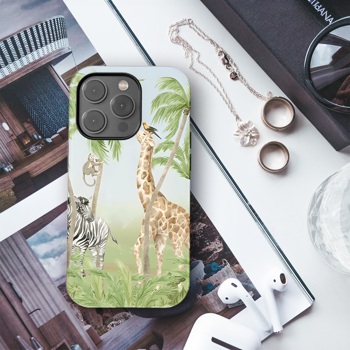 Safari Animals Phone Case iPhone Samsung Cover Pixel 2588 - Image 3