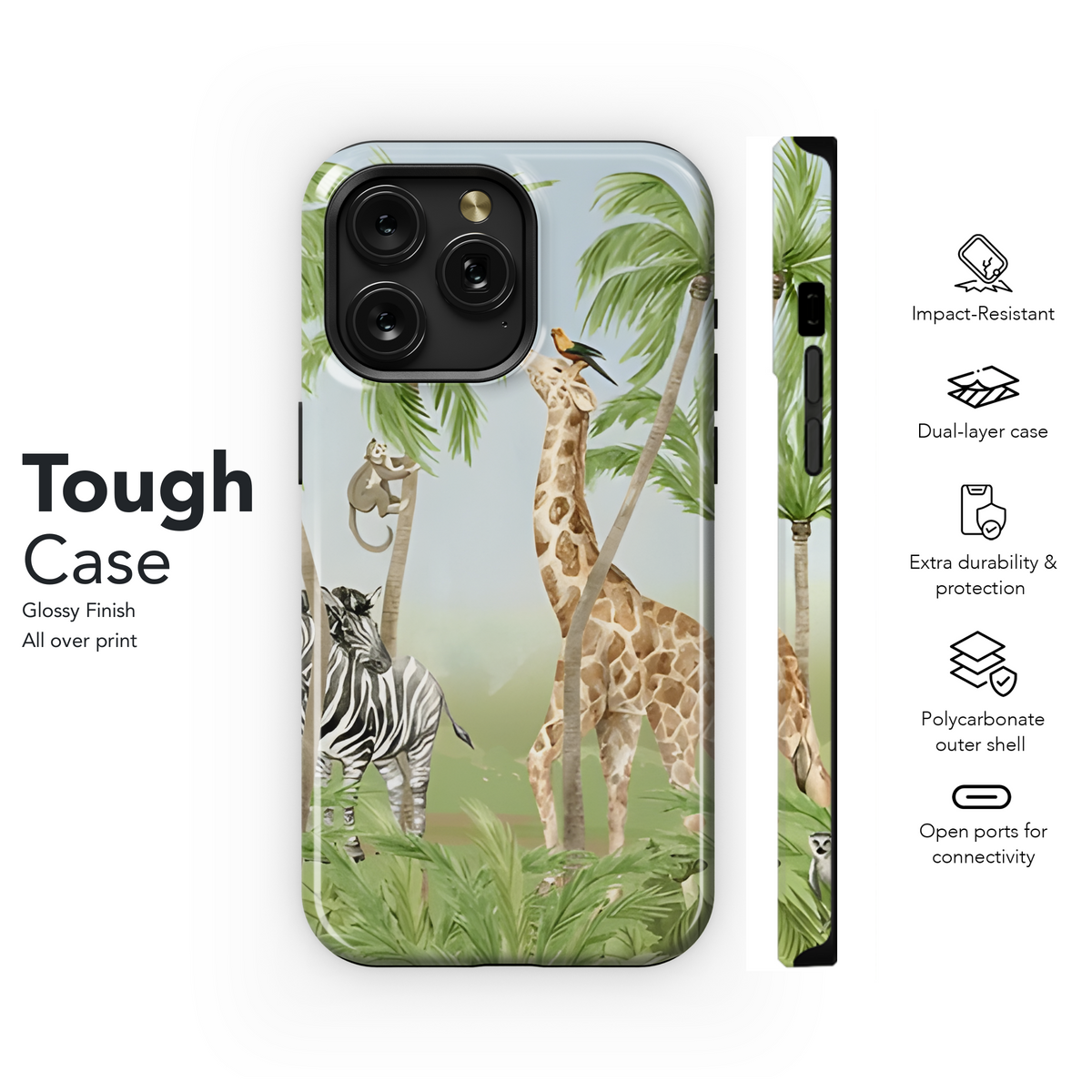 Safari Animals Phone Case iPhone Samsung Cover Pixel 2588 - Image 6