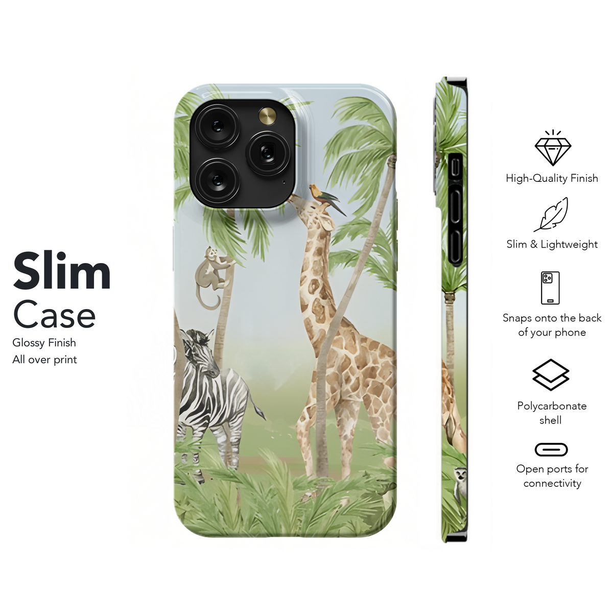 Safari Animals Phone Case iPhone Samsung Cover Pixel 2588 - Image 7