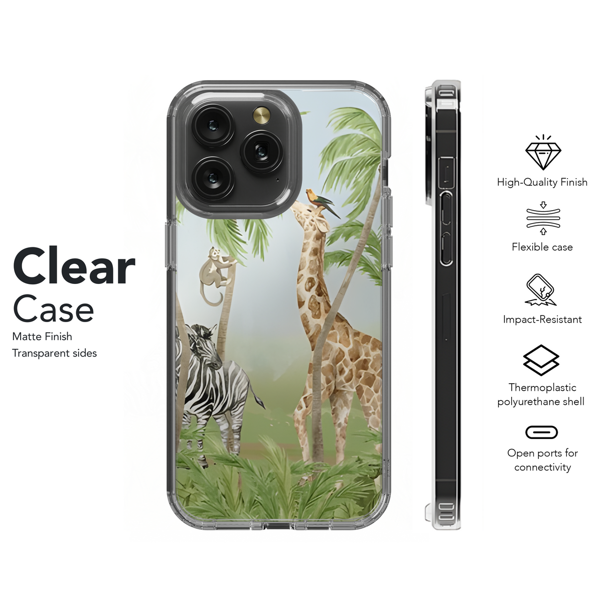 Safari Animals Phone Case iPhone Samsung Cover Pixel 2588 - Image 8