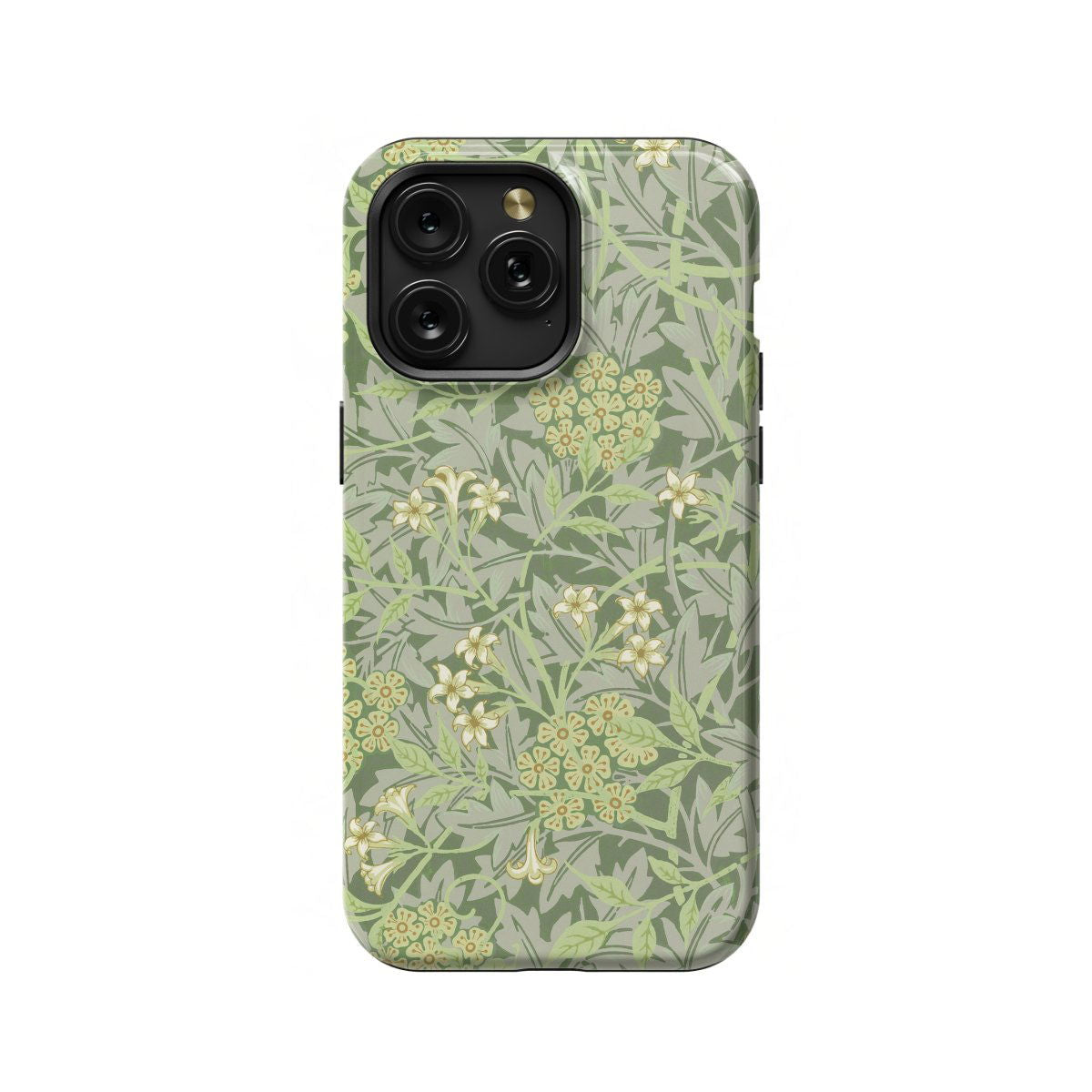 Sage Green Floral Vintage Botanical Leaf Art William Phone Case iPhone Samsung Pixel & More - Image 1