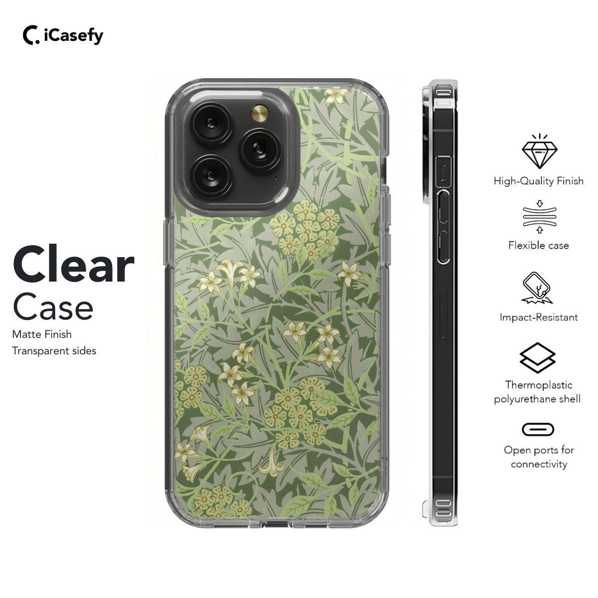 Sage Green Floral Vintage Botanical Leaf Art William Phone Case iPhone Samsung Pixel & More - Image 7