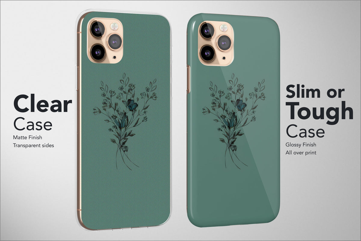 Sage Green Phone Case Floral Boho Minimalist Women Art Cover For - Image 5