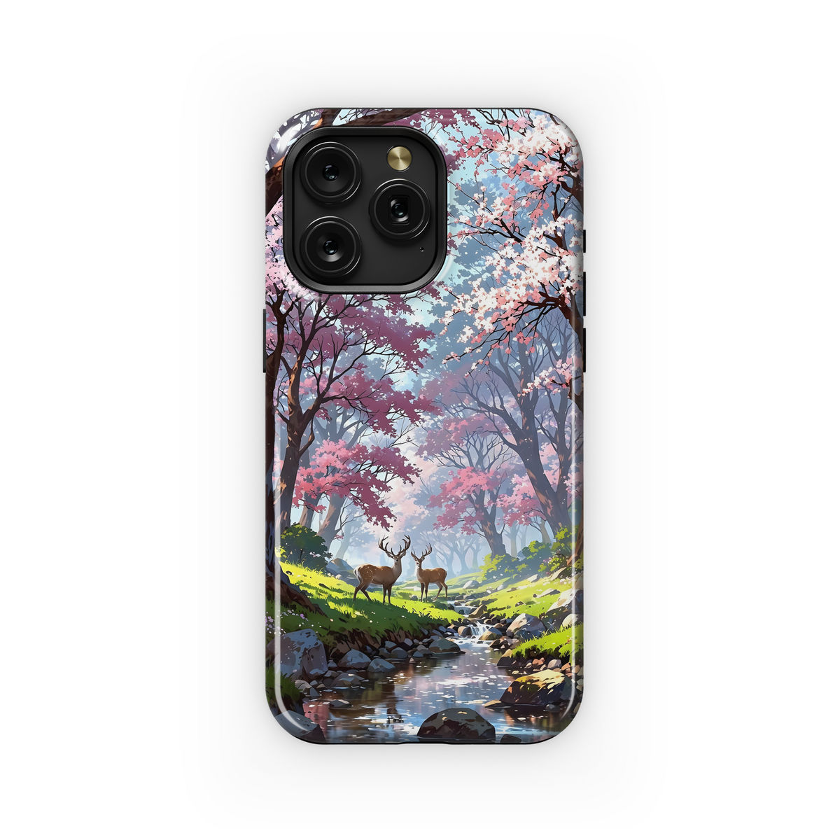 Sakura Deer Stream
 Phone Case iPhone Samsung Cover Pixel 4075 - Image 1