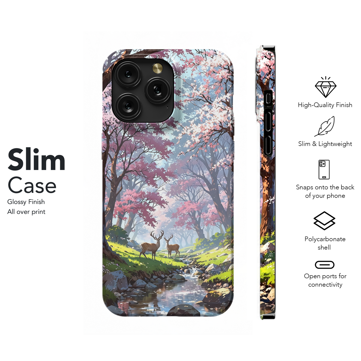 Sakura Deer Stream
 Phone Case iPhone Samsung Cover Pixel 4075 - Image 7