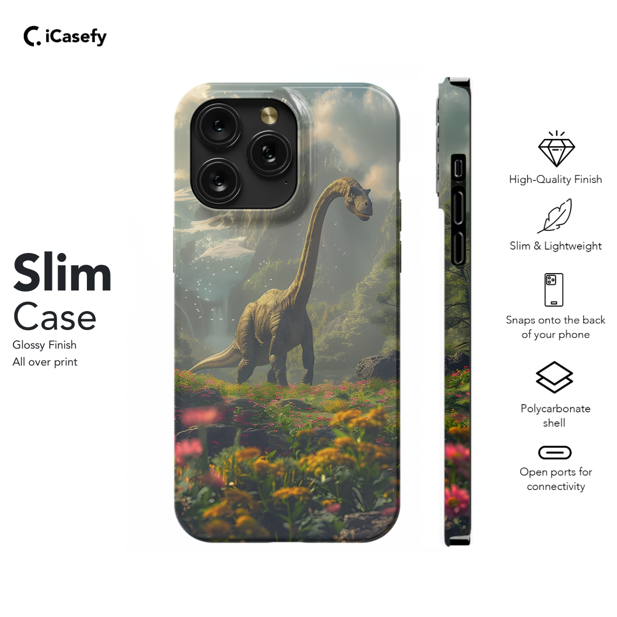 Sauropod Dinosaur in Nature Phone Case iPhone Samsung Cover Pixel 1111 - Image 6