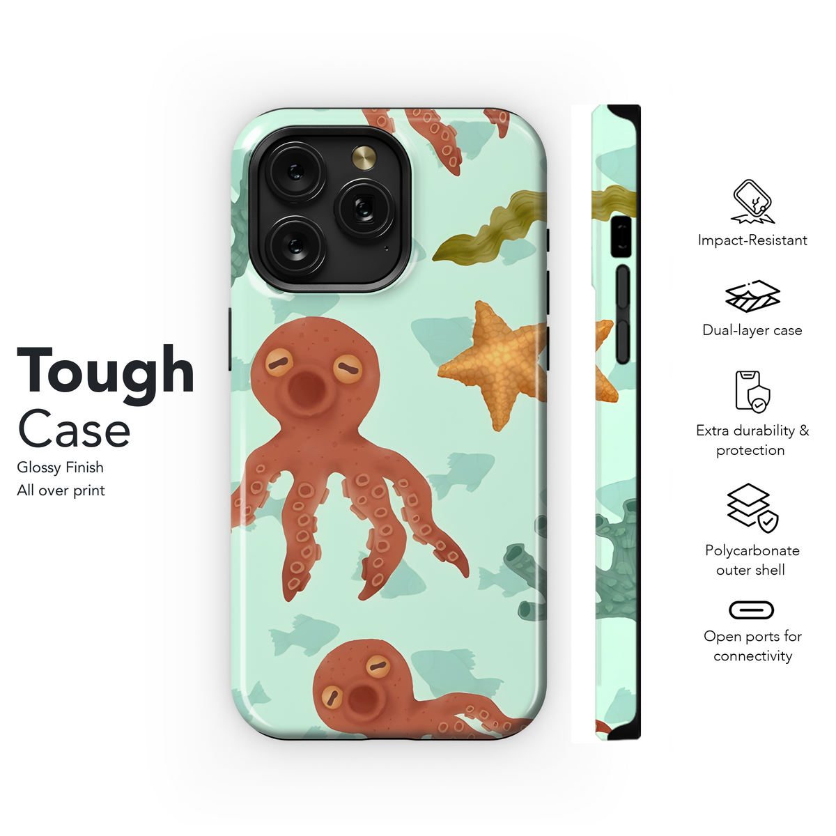 Sea Creature Digital Phone Case iPhone Samsung Cover Pixel 3257 - Image 6