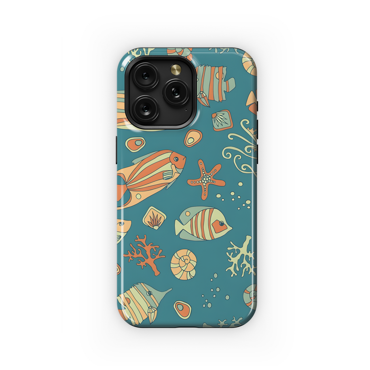 Sea Doodle Fish Kids Phone Case iPhone Samsung Cover Pixel 3272 - Image 1