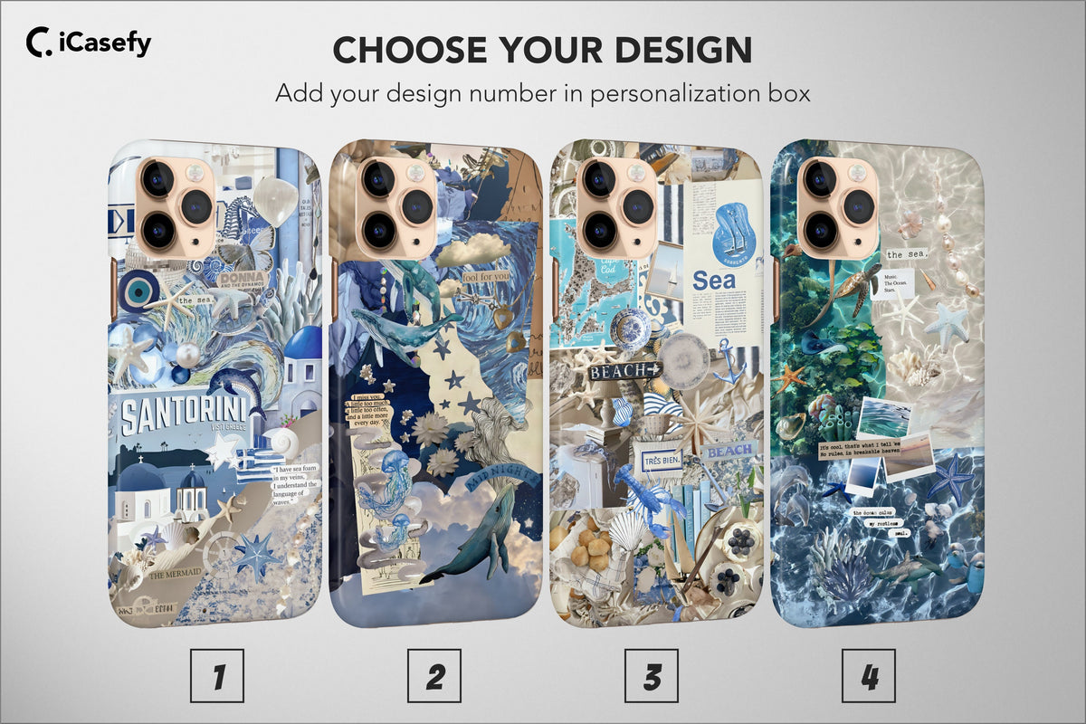 Sea Phone Case Beach Blue Collage Collective Cover - Image 1