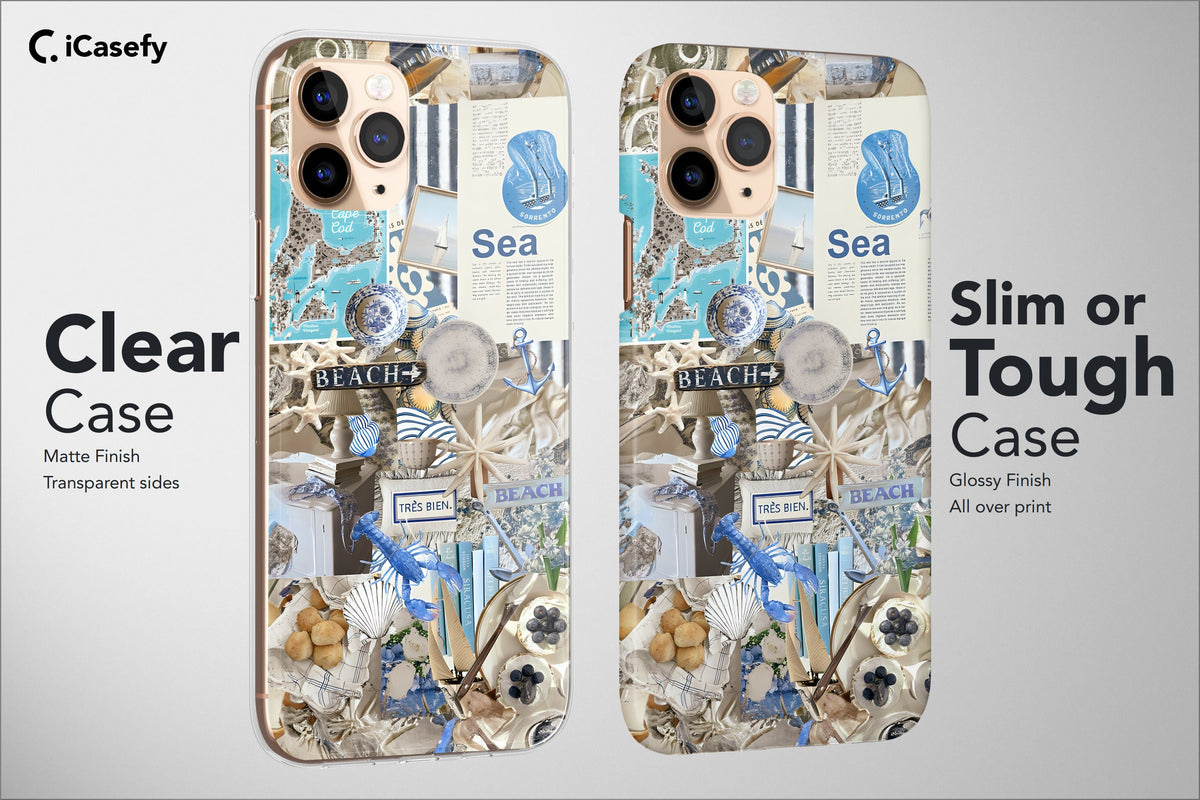 Sea Phone Case Beach Blue Collage Collective Cover - Image 4