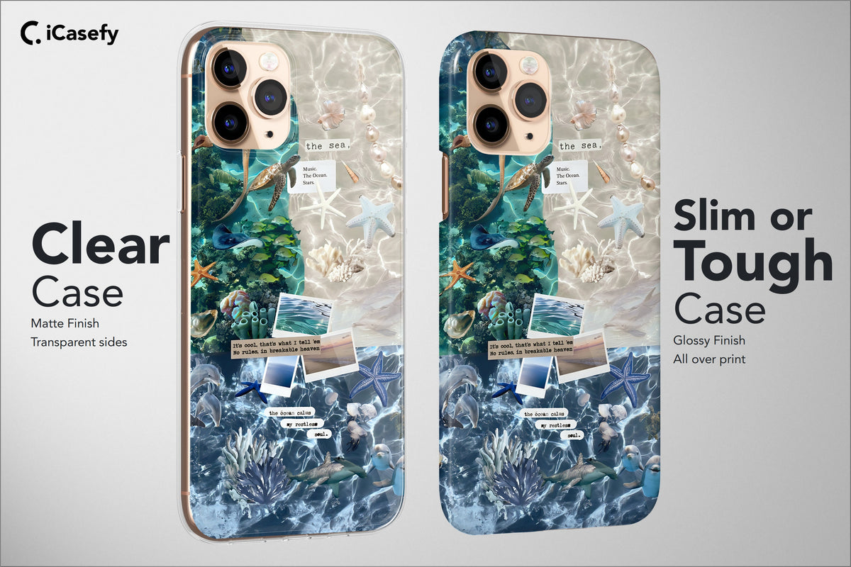 Sea Phone Case Beach Blue Collage Collective Cover - Image 5