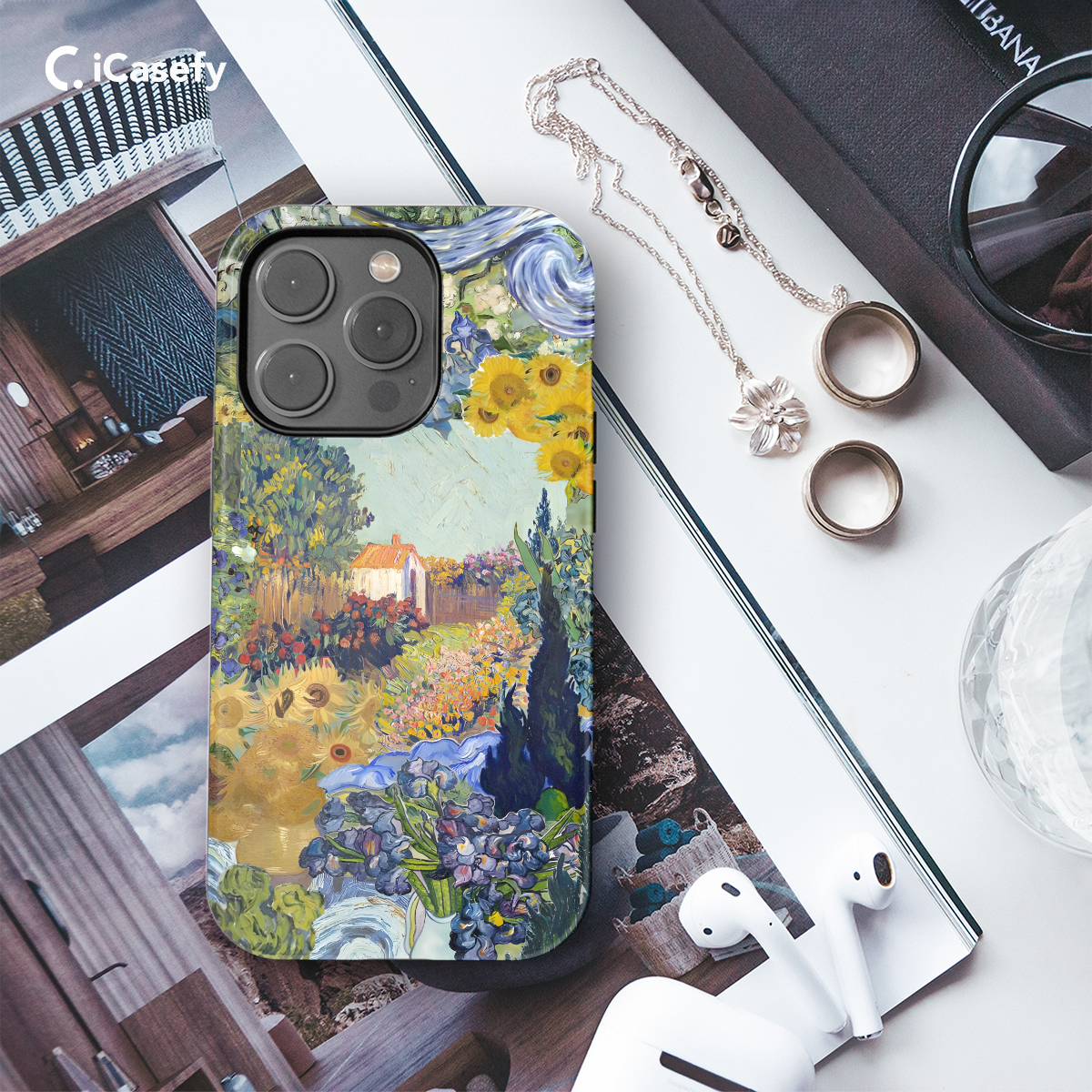 Seamless Aesthetic Collage Vincent Van Gogh Phone Case iPhone Samsung Cover Pixel 1038 - Image 3