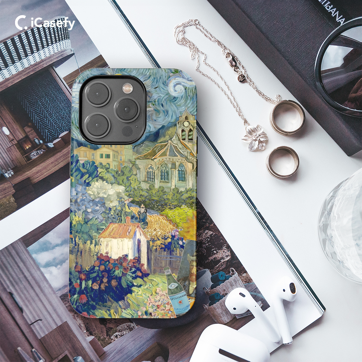 Seamless Aesthetic Collage Vincent Van Gogh Phone Case iPhone Samsung Cover Pixel 1040 - Image 3