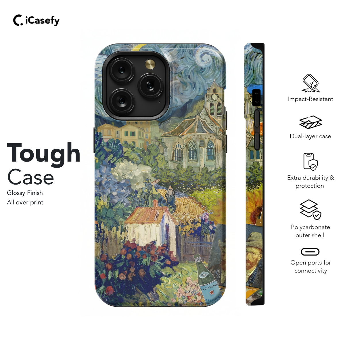 Seamless Aesthetic Collage Vincent Van Gogh Phone Case iPhone Samsung Cover Pixel 1040 - Image 5