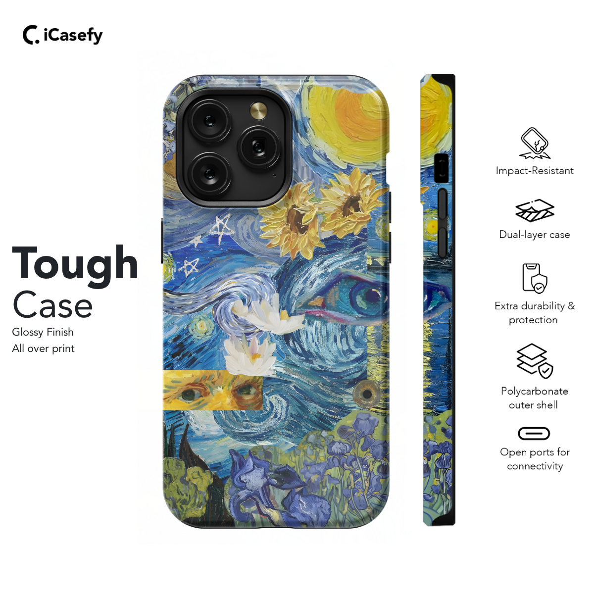 Seamless Aesthetic Collage Vincent Van Gogh Phone Case iPhone Samsung Cover Pixel 1041 - Image 5