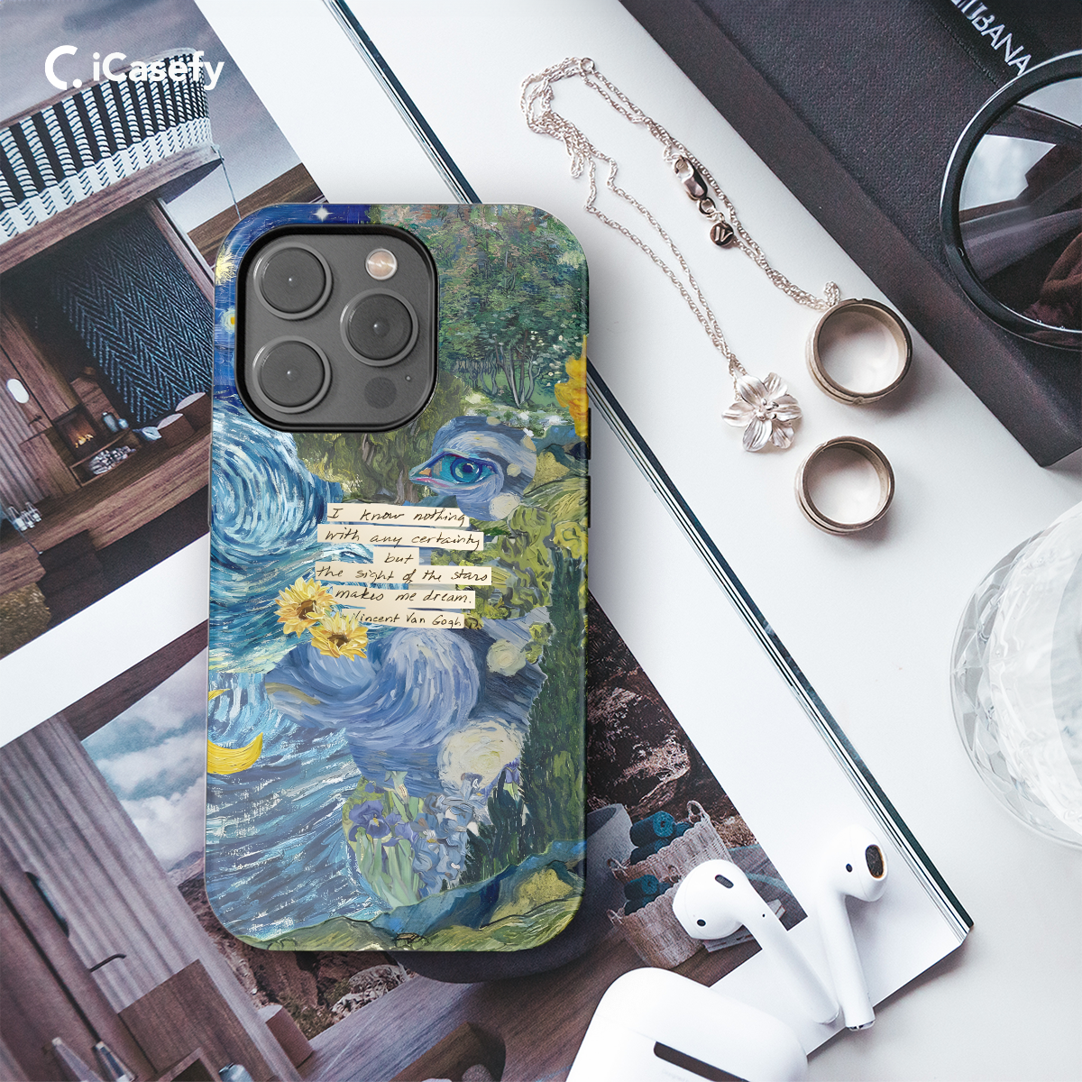 Seamless Aesthetic Collage Vincent Van Gogh Phone Case iPhone Samsung Cover Pixel 1042 - Image 3